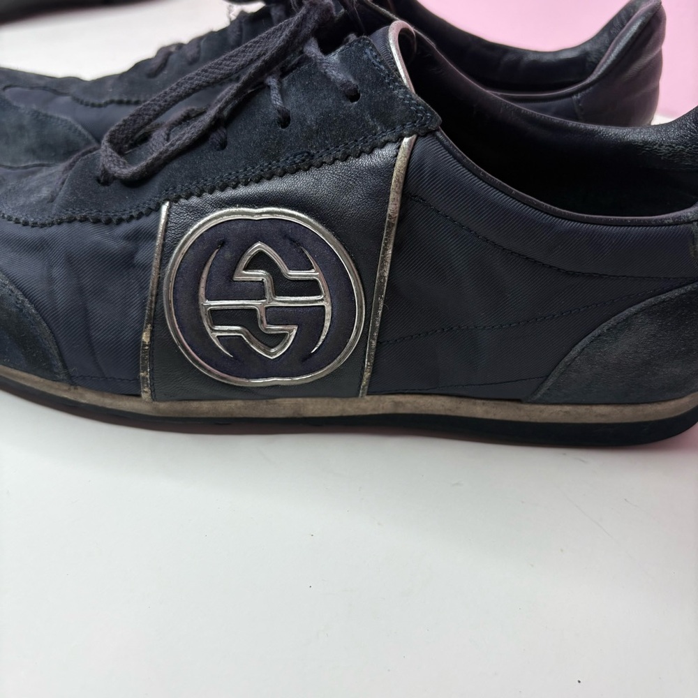 Gucci suede sneakers blue 12”